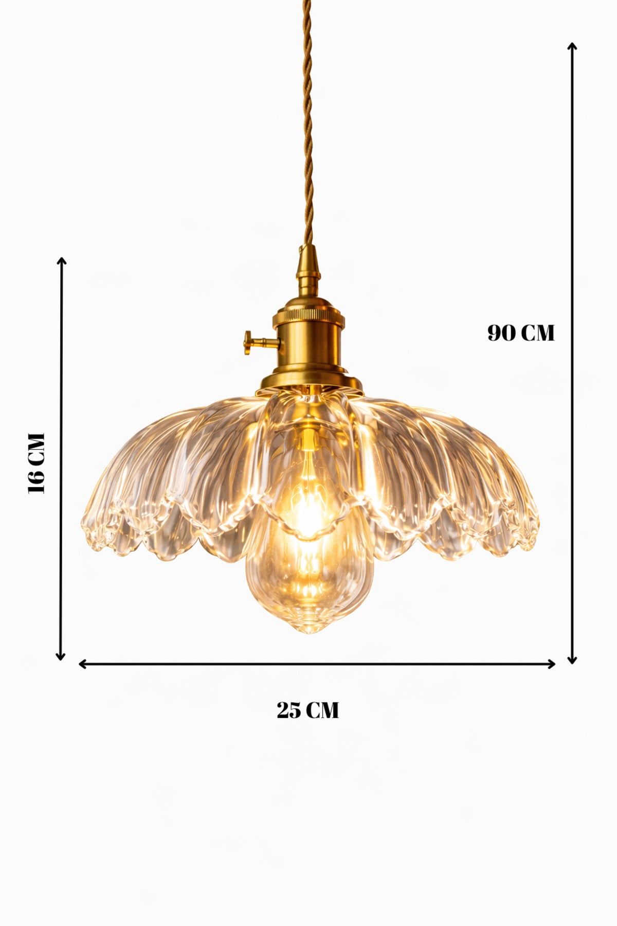 Petra Clear Glass Classic 1-Light Pendant Light — view 2