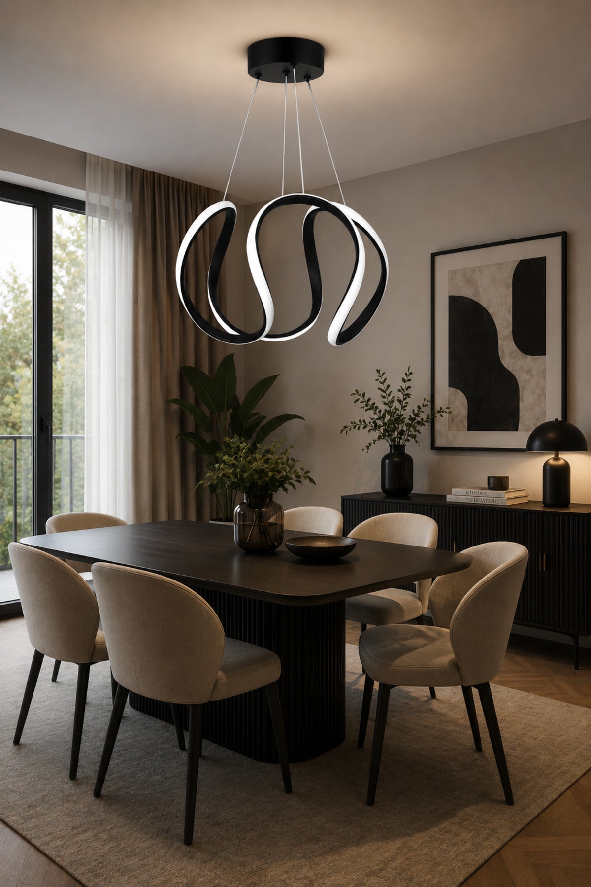 Deluxe Black Pendant Light — view 2