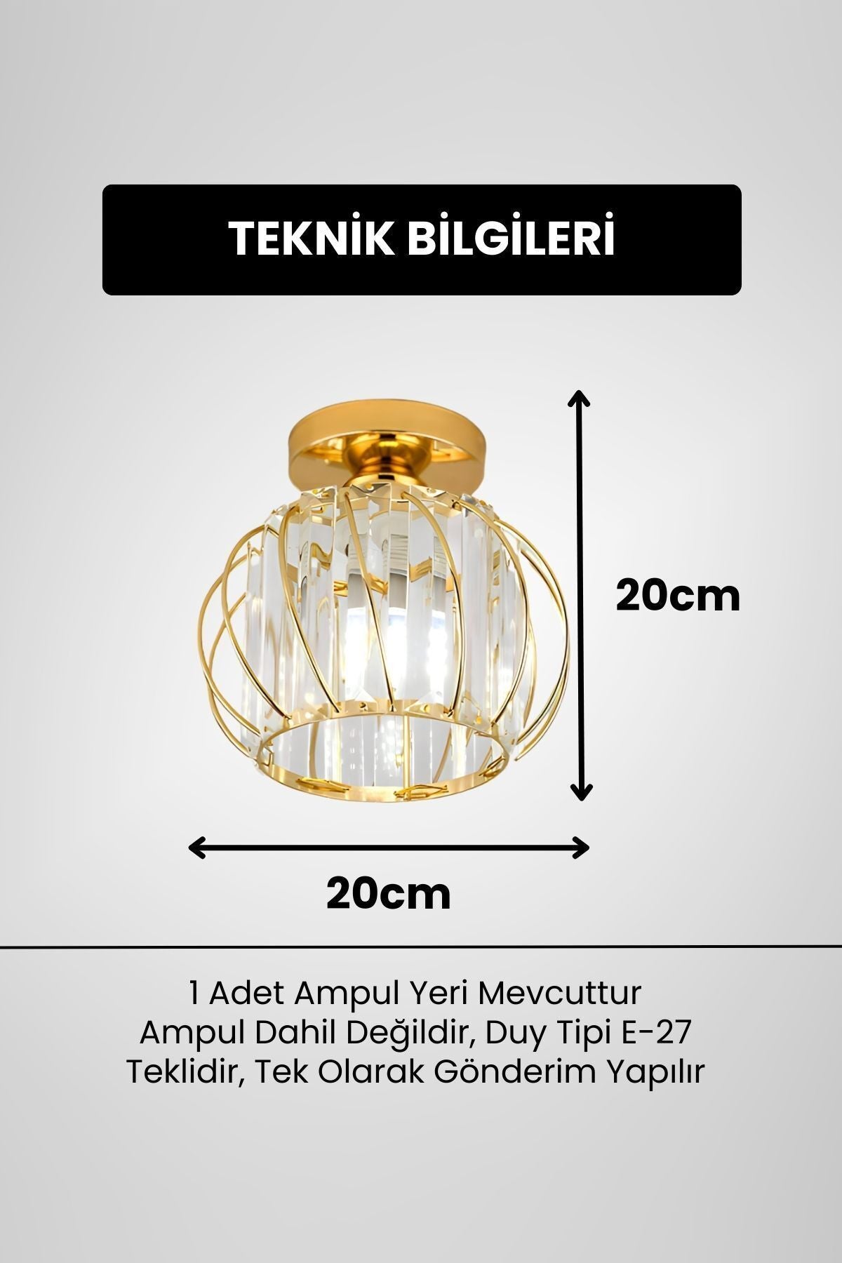Bella Luce Gold Crystal Ceiling Light — view 2