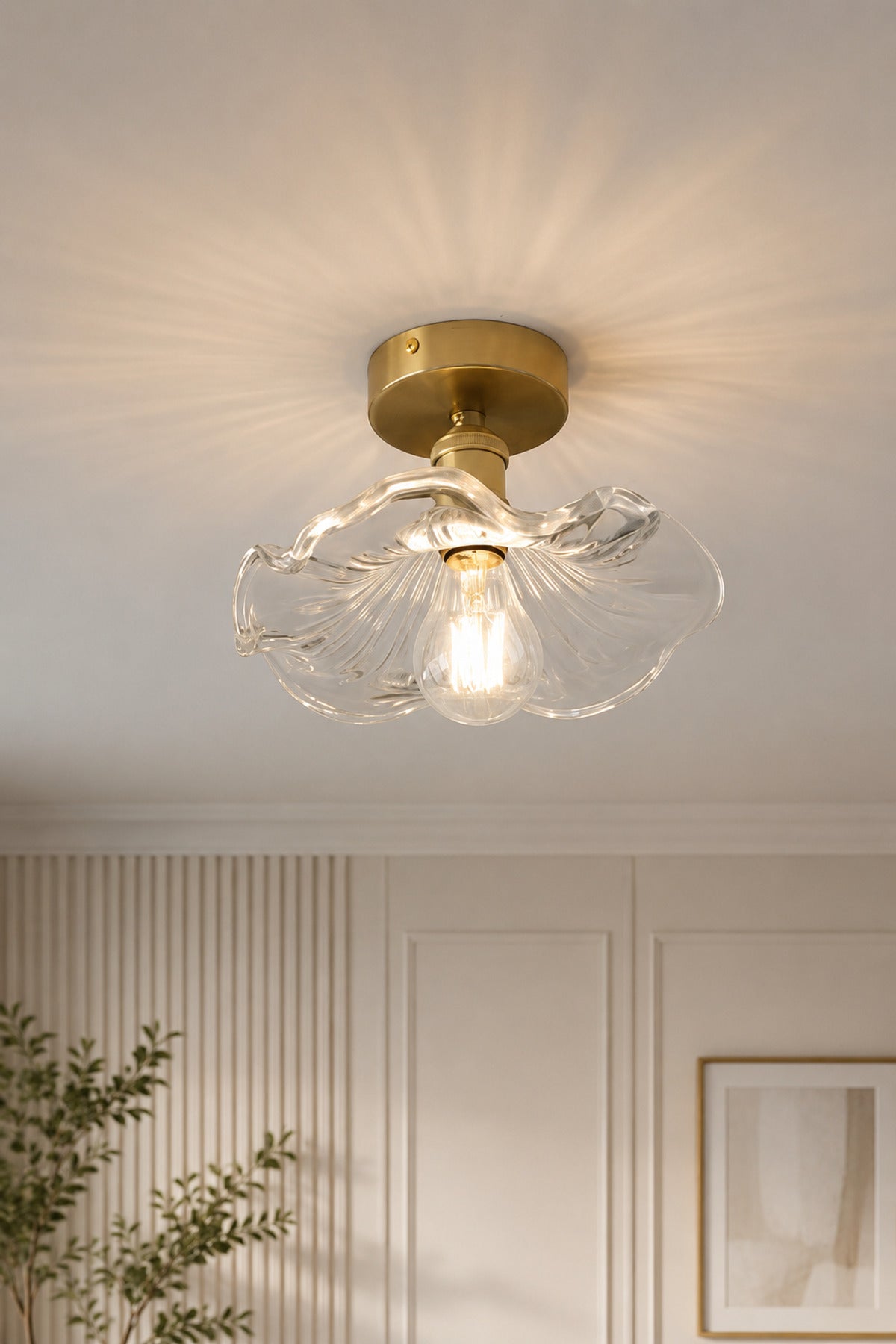 Alya Clear Glass Classic 1-Light Ceiling Light