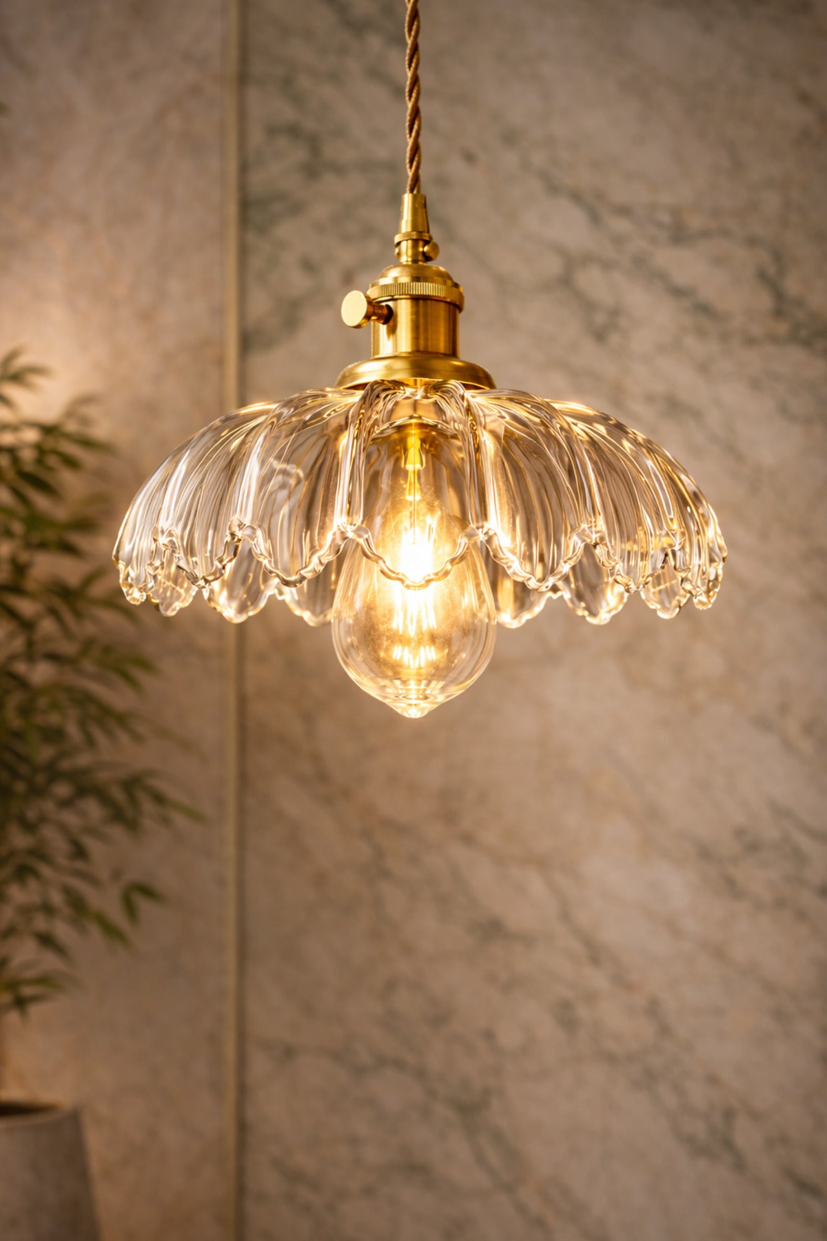 Petra Clear Glass Classic 1-Light Pendant Light — view 7
