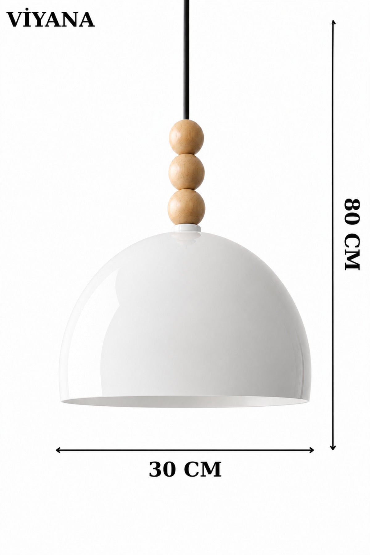 Viyana White Rustic 1-Light Pendant Light — view 3