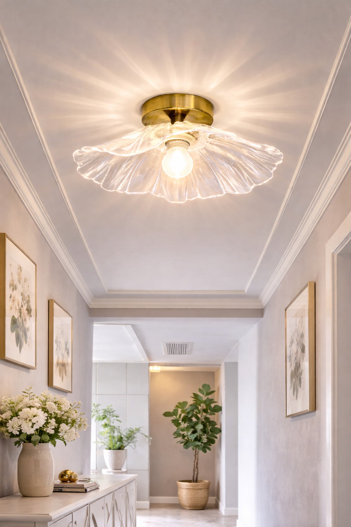 Madrid Clear Glass Classic 1-Light Ceiling Light