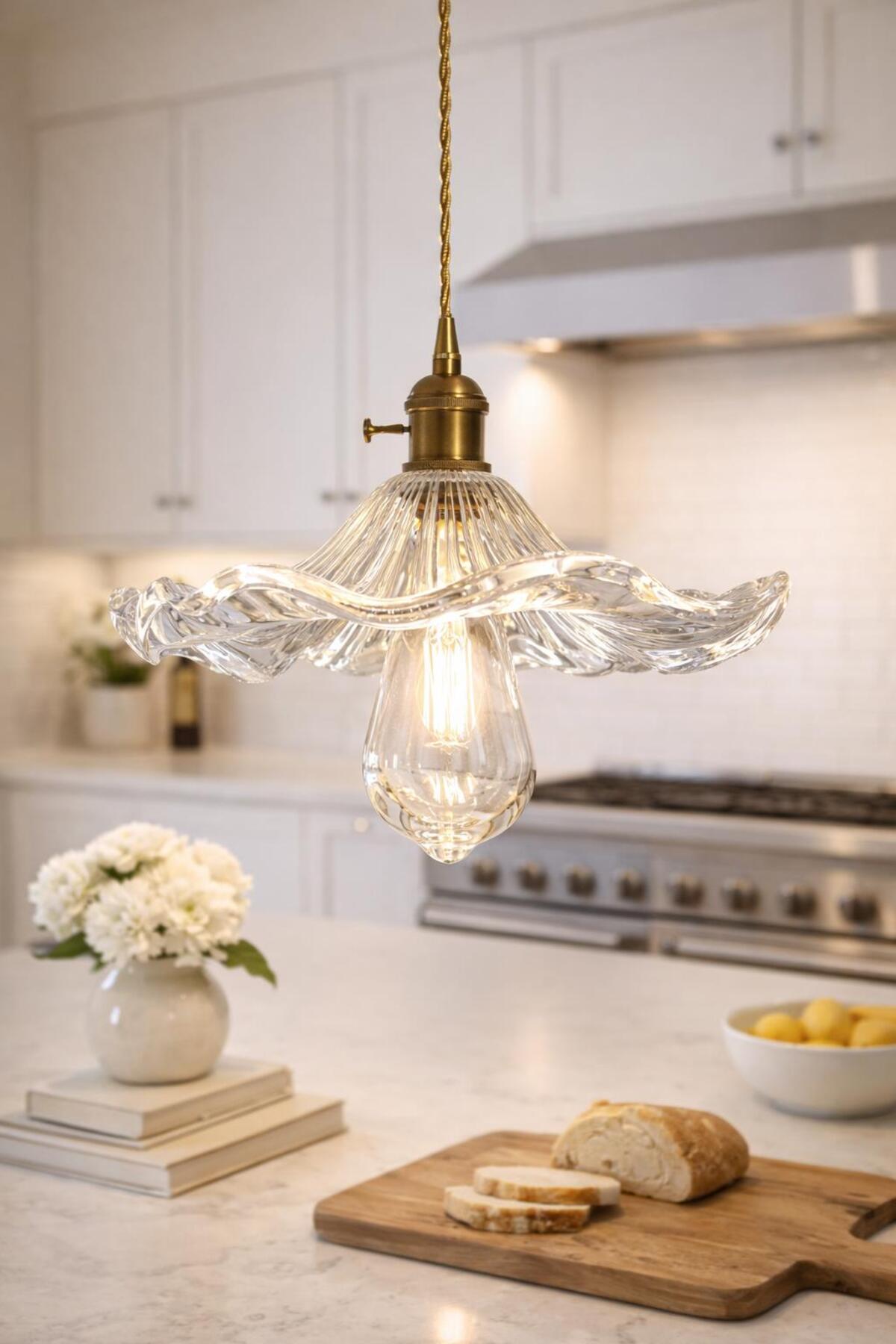 Veronika Clear Glass Classic 1-Light Pendant Light — view 5