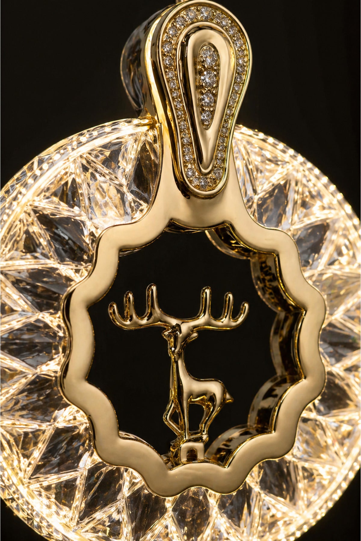 Ren Geyiği Gold 3-Light Remote-Controlled Chandelier — view 3