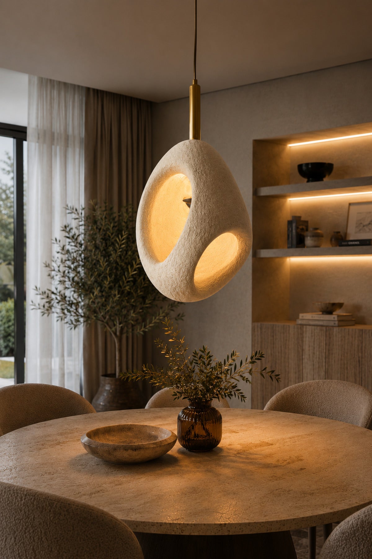 Dora Cream Concrete Pendant Light