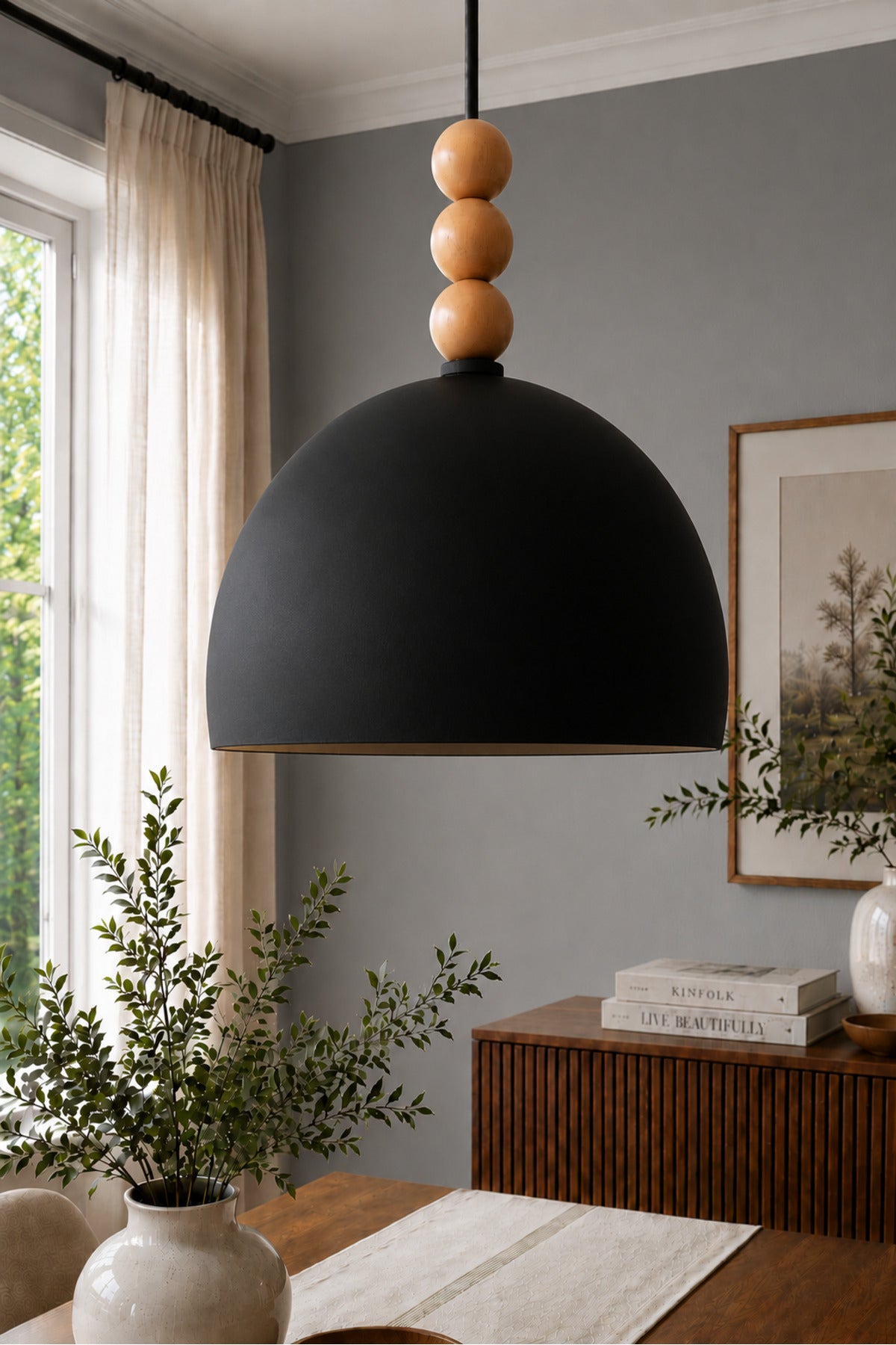 Viyana Black Rustic 1-Light Pendant Light