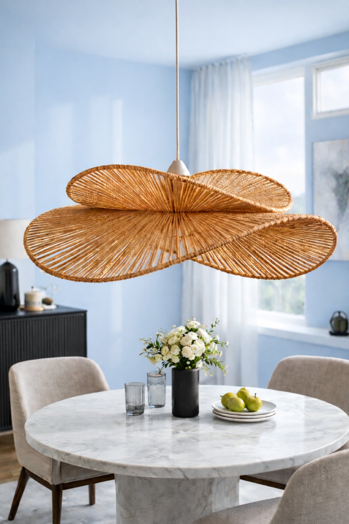 Hasır Brown Woven Rustic 1-Light Pendant Light — view 4