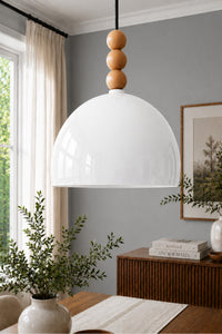Viyana White Rustic 1-Light Pendant Light
