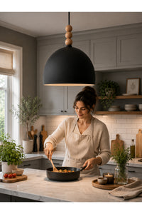 Viyana Black Rustic 1-Light Pendant Light — view 2