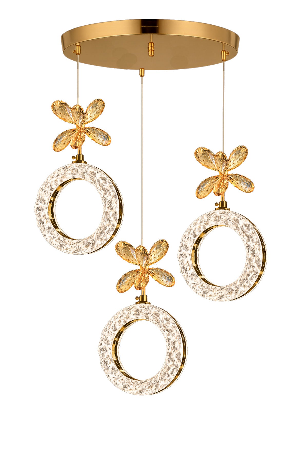 Medusa Gold 3-Light Remote-Controlled Chandelier — view 6