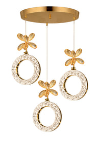 Medusa Gold 3-Light Remote-Controlled Chandelier — view 6