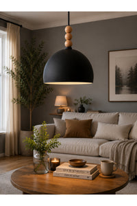 Viyana Black Rustic 1-Light Pendant Light — view 4