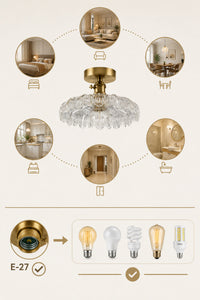 Roma Clear Glass Classic 1-Light Ceiling Light — view 3