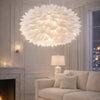 Flora White Fabric 1-Light Pendant Light
