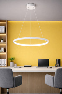 Oval White 1-Light Pendant Light