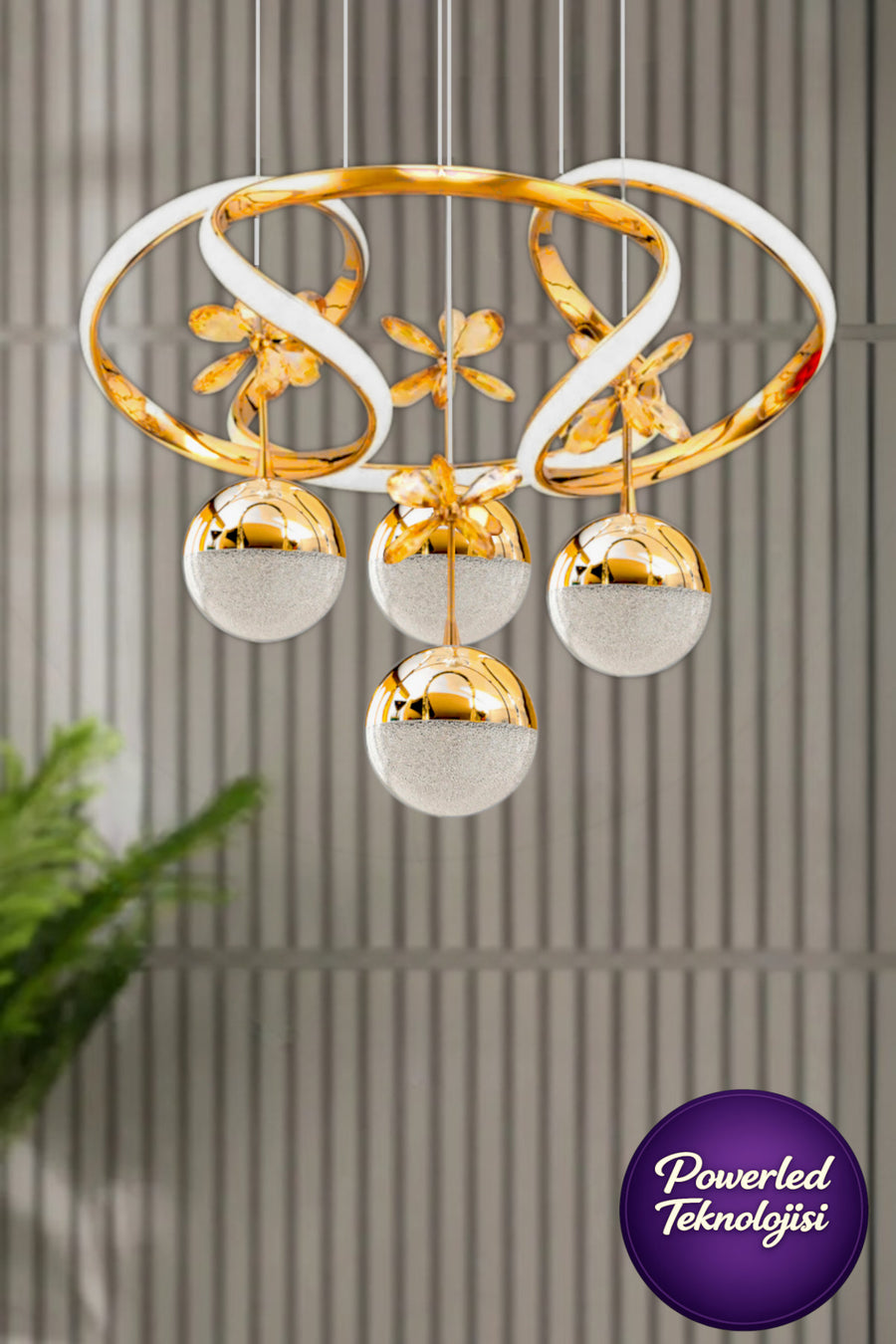 Milano Gold 4-Light Chandelier