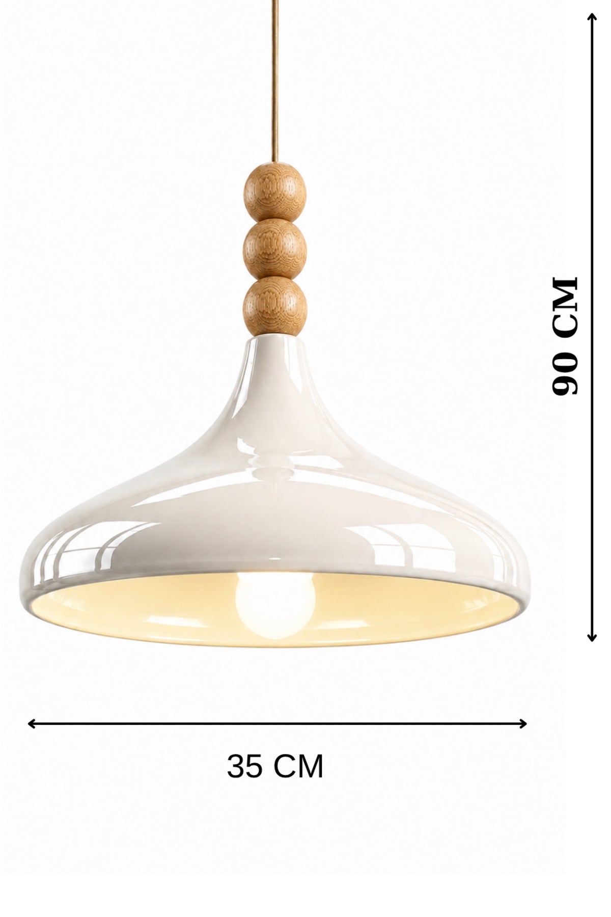 Dron White Rustic 1-Light Pendant Light — view 4