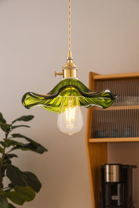Alya Green Glass Classic 1-Light Pendant Light — view 3