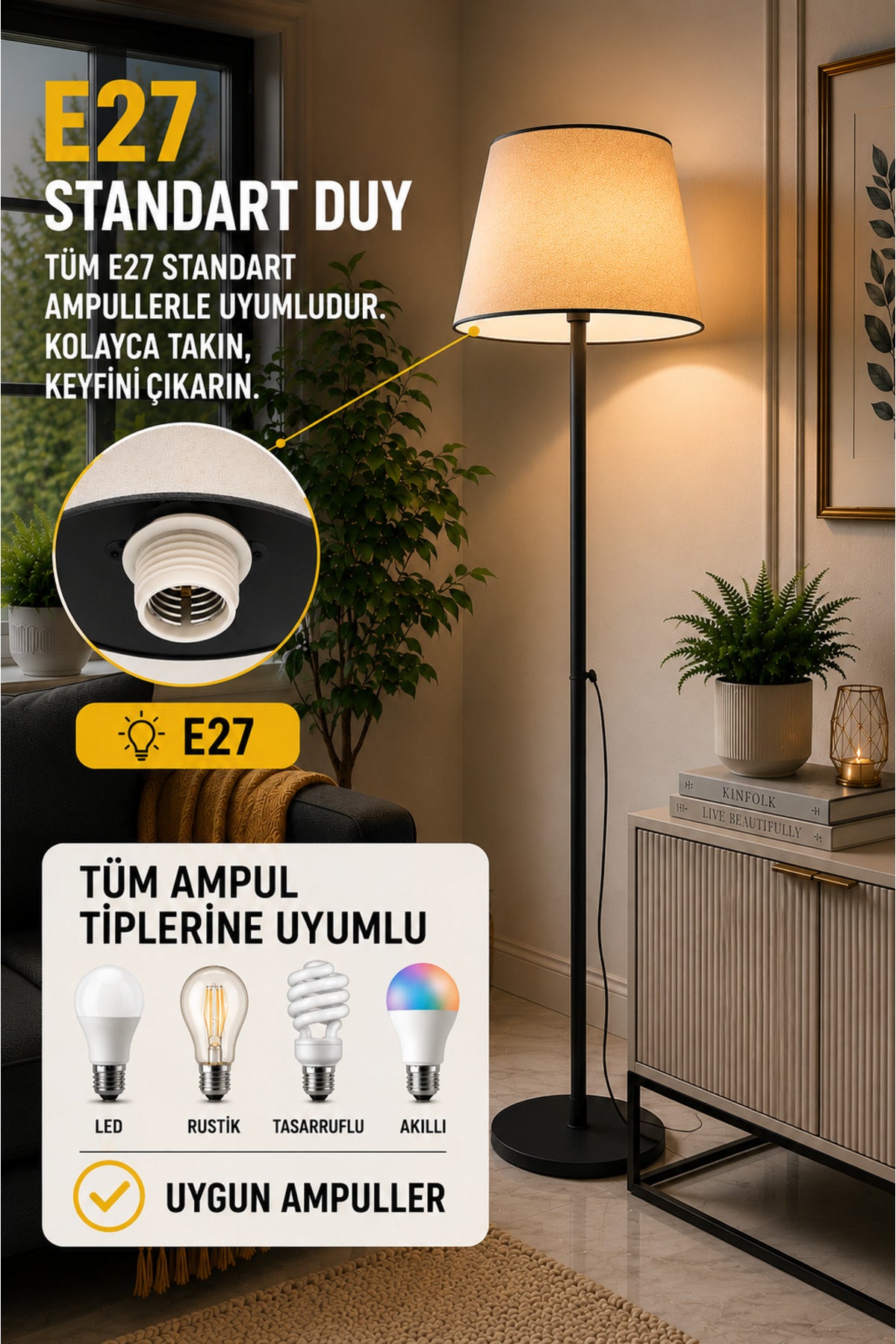 Lucca Black Bohemian 145 cm Floor Lamp — view 2