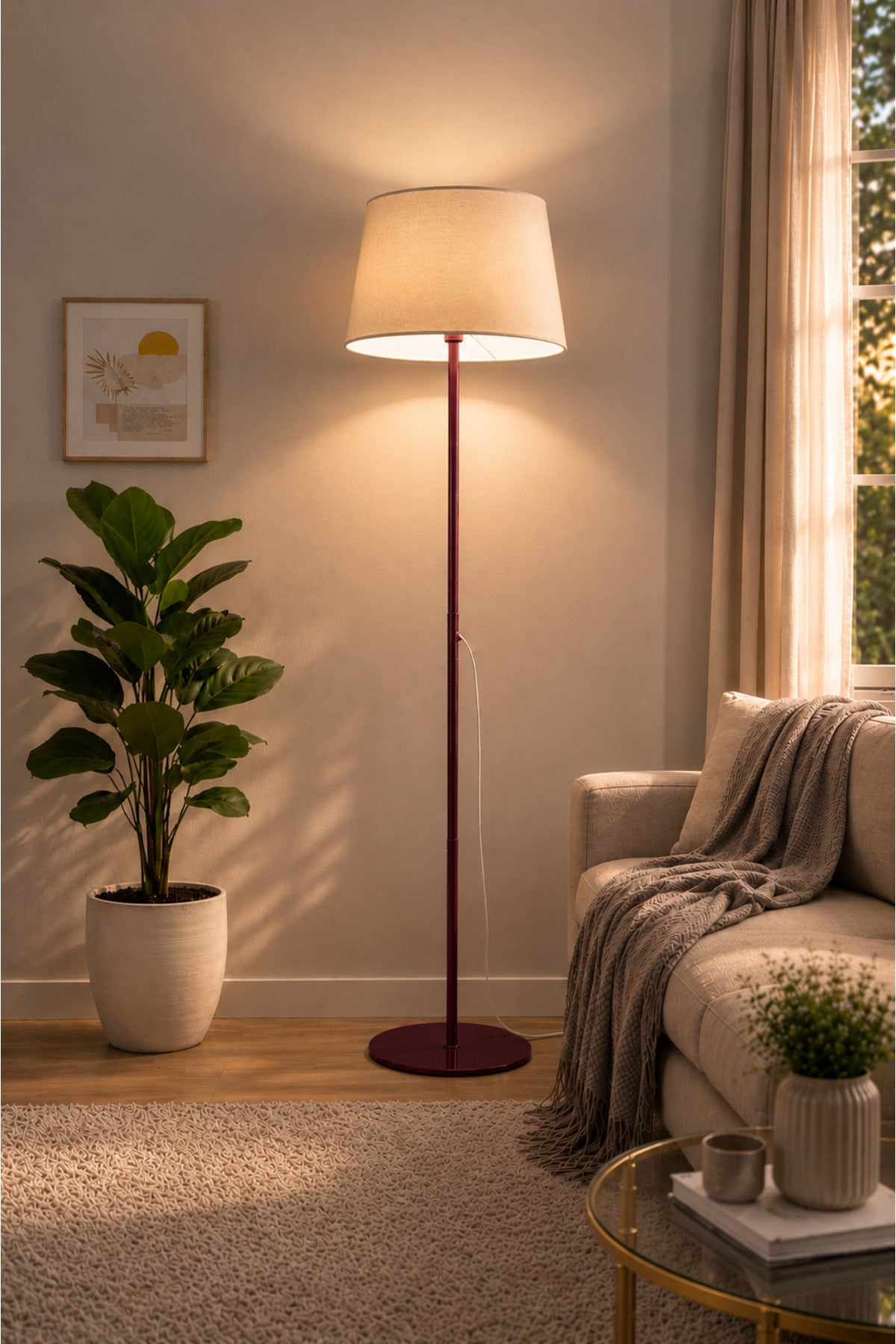 Lucca Burgundy Bohemian 145 cm Floor Lamp — view 6
