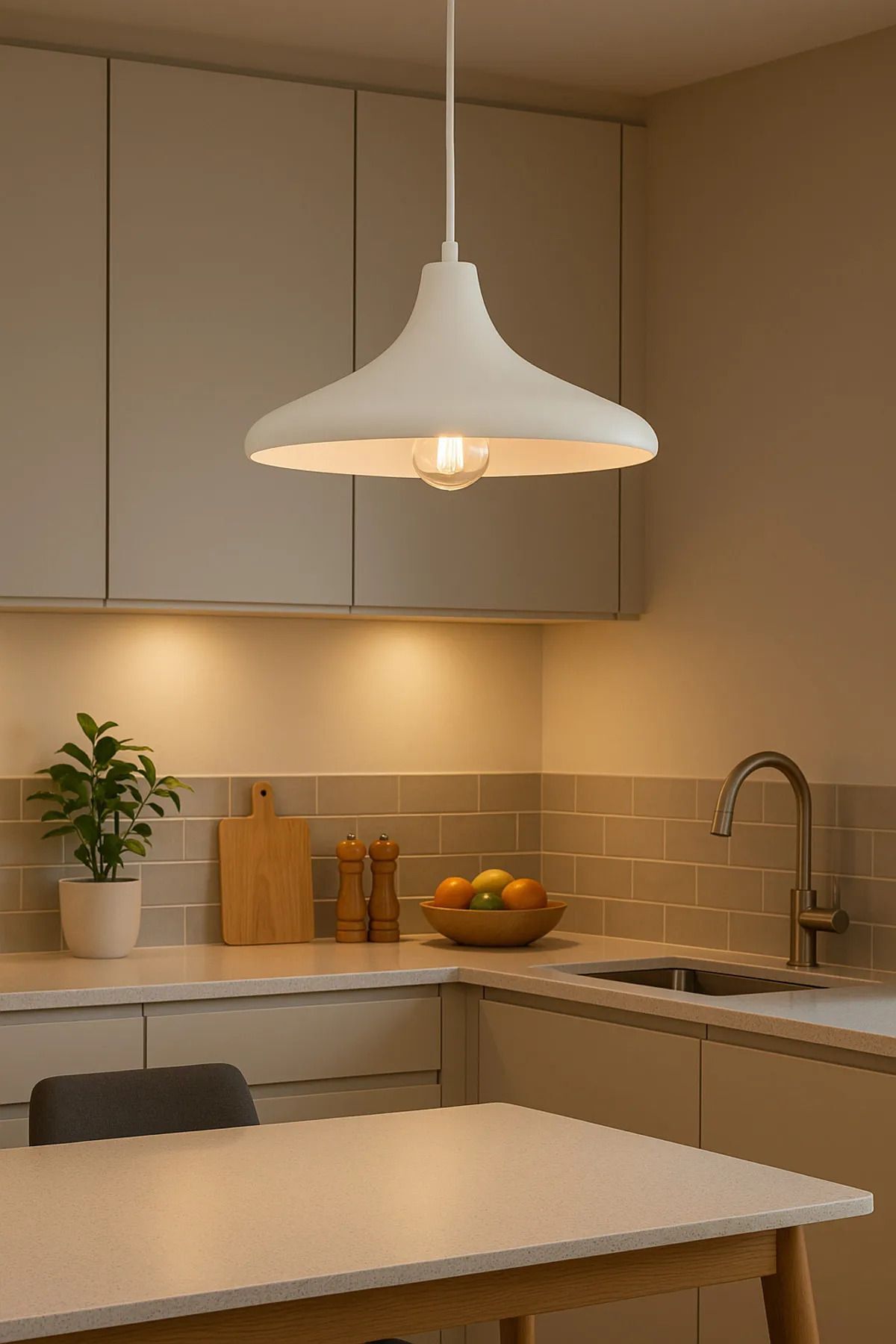 Apollo White Rustic 1-Light Pendant Light — view 4