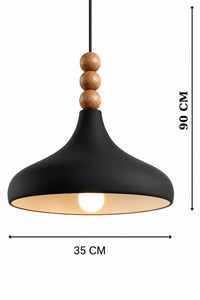 Dron Black Rustic 1-Light Pendant Light — view 3