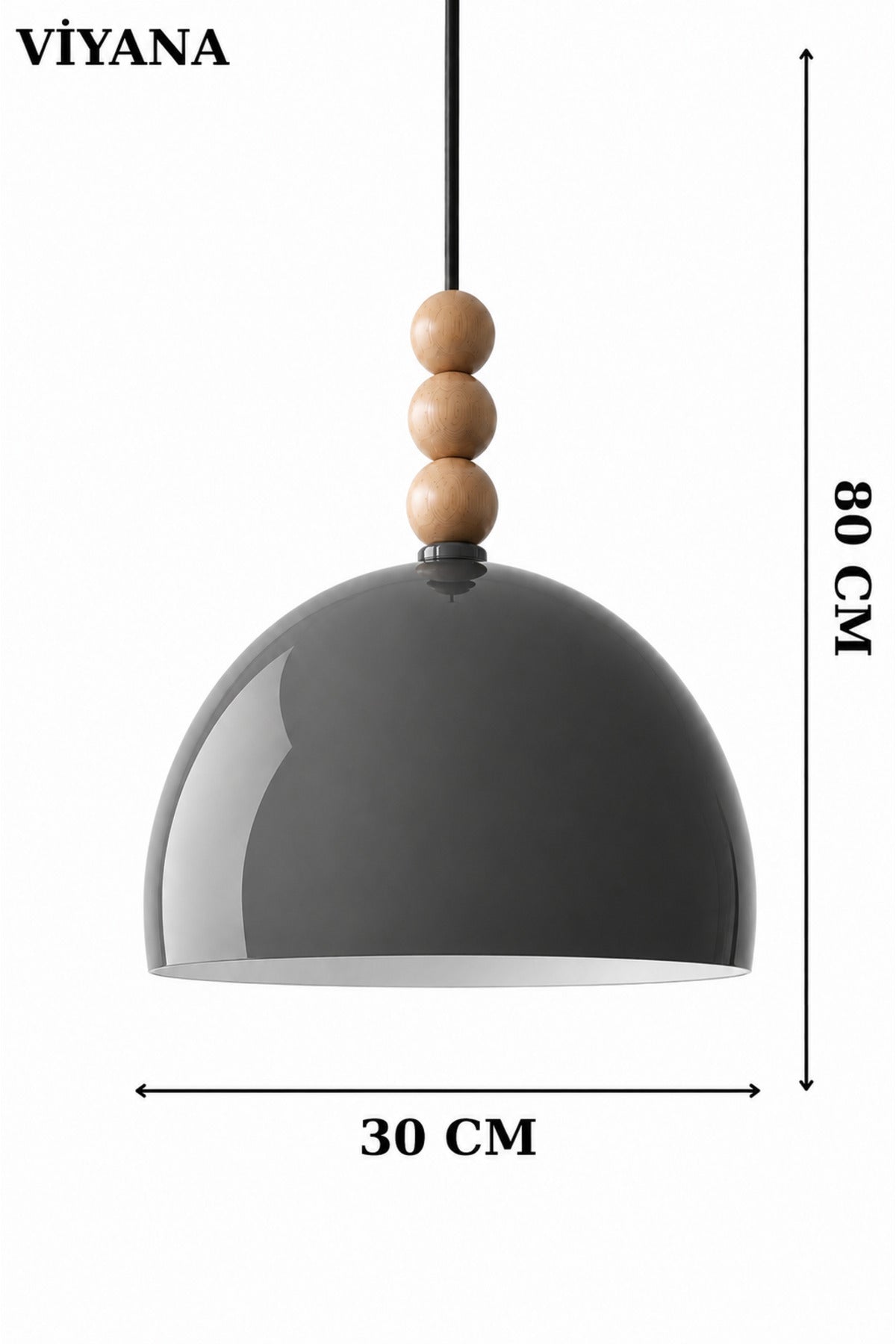 Viyana Grey Rustic 1-Light Pendant Light — view 3