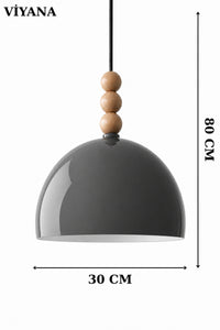 Viyana Grey Rustic 1-Light Pendant Light — view 3