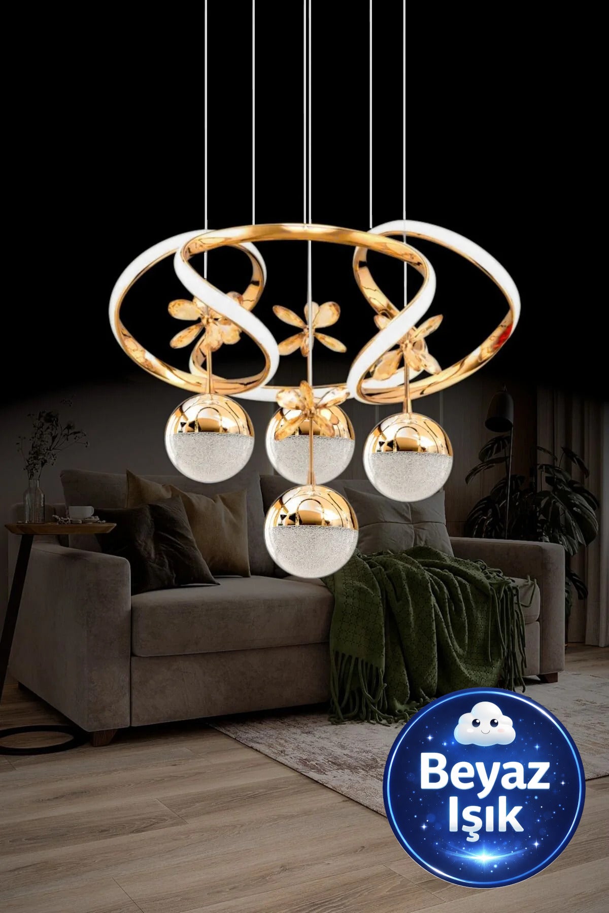 Zümrüt White Chandelier
