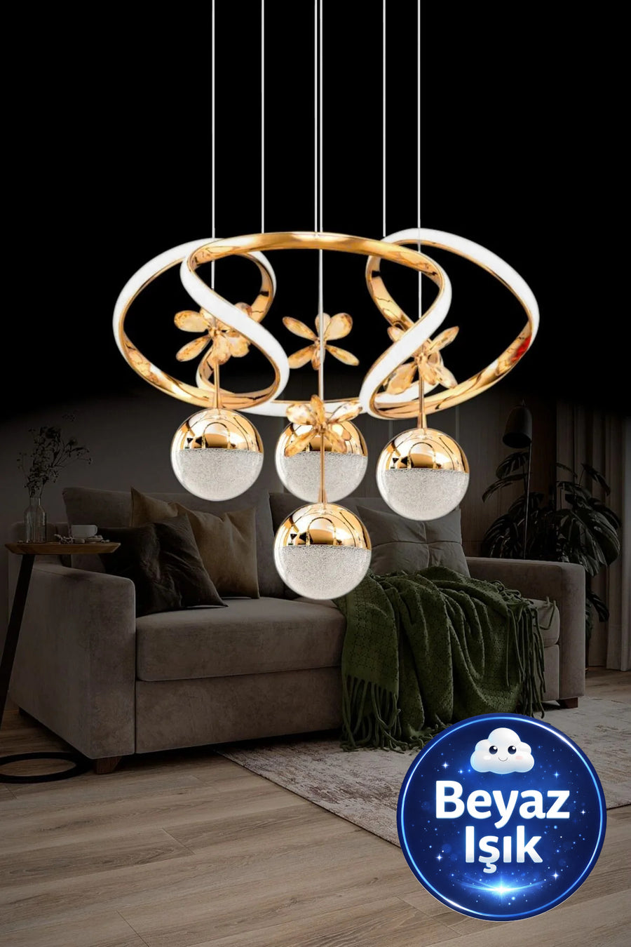 Zümrüt White Chandelier