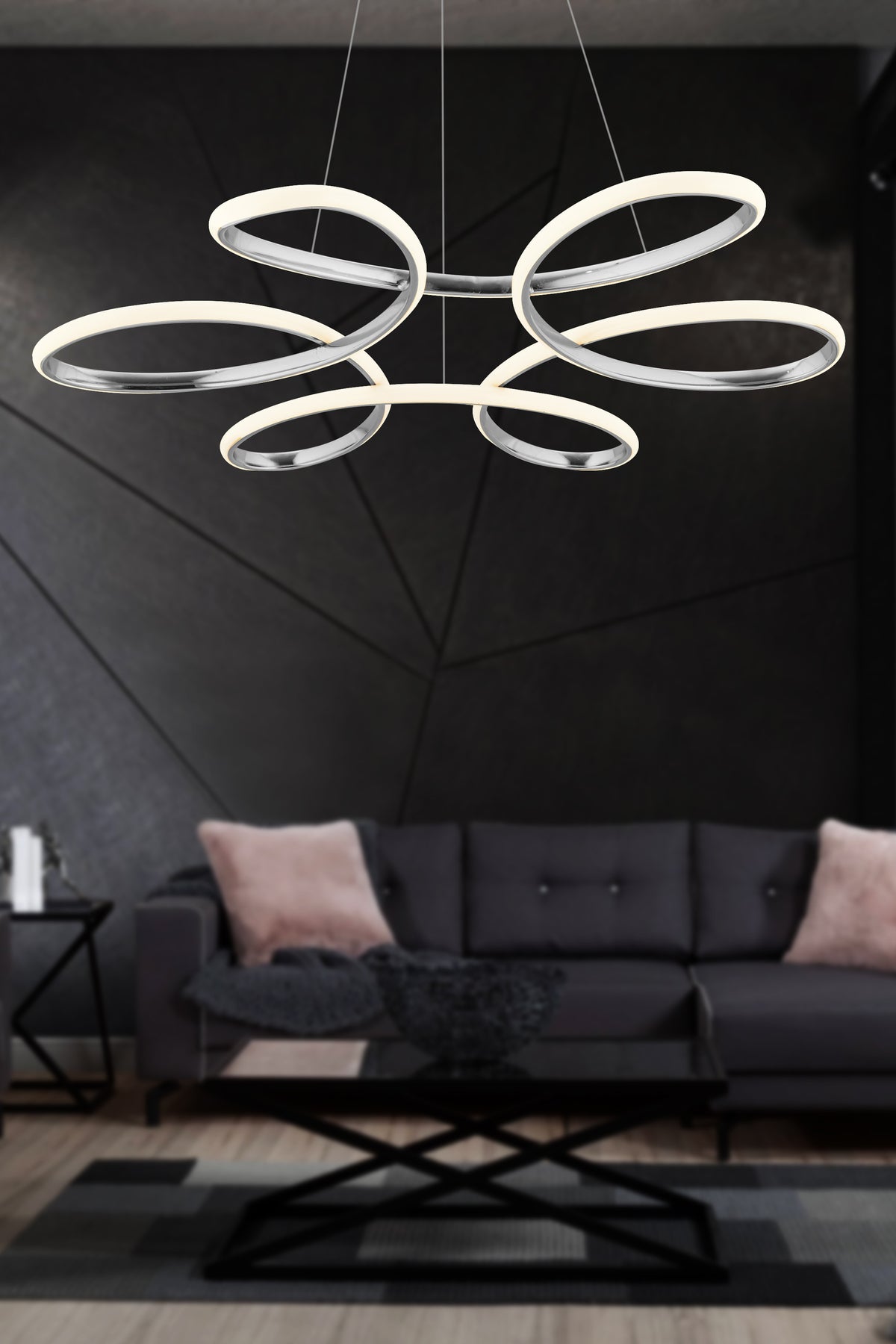 İkon Chrome 1-Light Chandelier — view 3