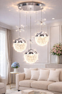 Grate Chrome 3-Light Chandelier — view 2