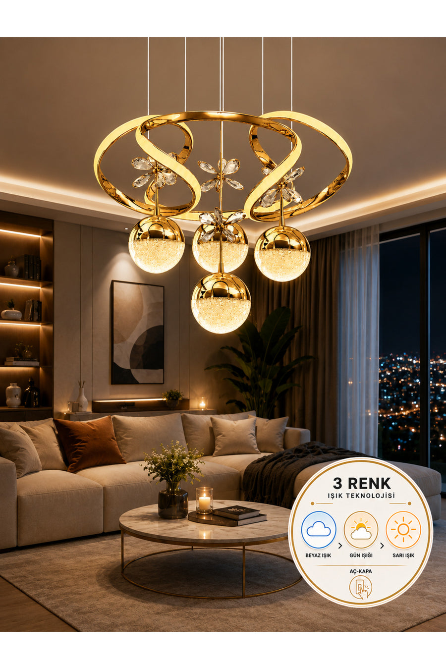 Napoli Chrome Chandelier