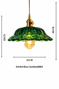 Italiano Green Glass Classic 1-Light Pendant Light — view 3