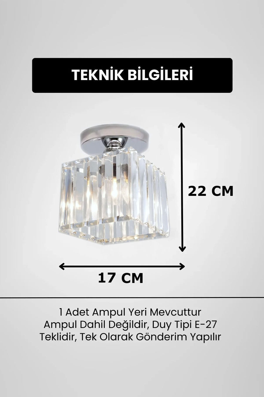 Meriva Crystal 1-Light Ceiling Light — alternate view