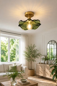 Alya Green Glass Classic 1-Light Ceiling Light — view 3
