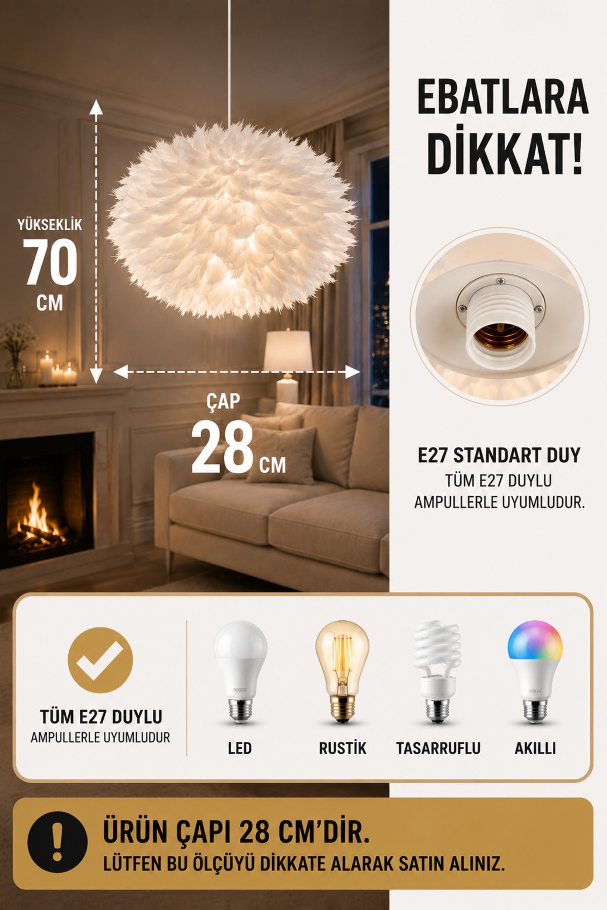 Flora White Fabric 1-Light Pendant Light — view 3