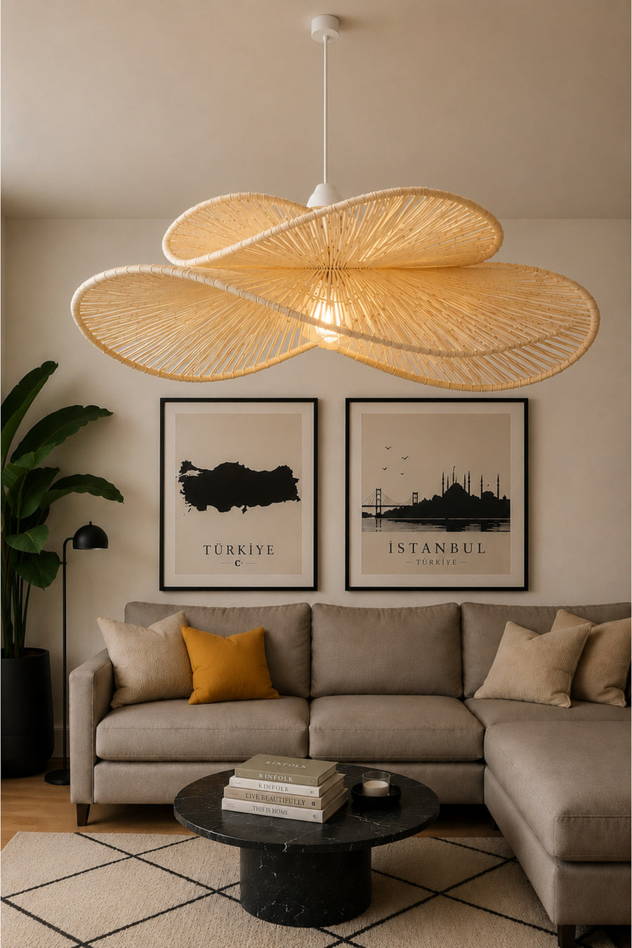 Bohem Home Woven Rustic Pendant Light