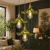 Alya Green Glass Classic 3-Light Pendant Chandelier