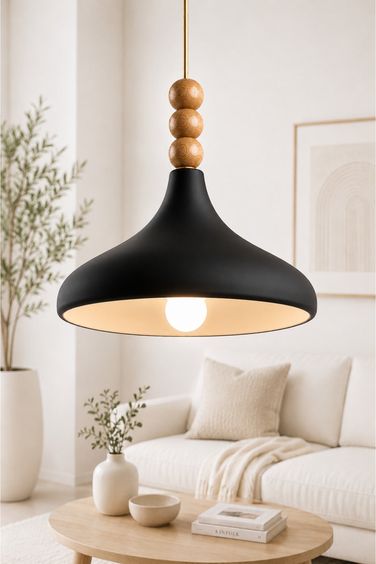 Dron Black Rustic 1-Light Pendant Light