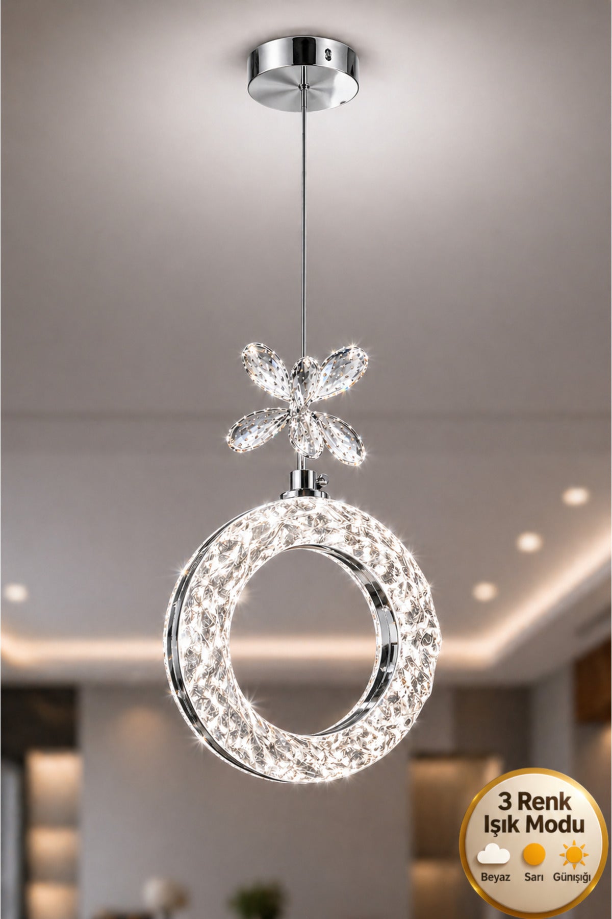 Medusa Chrome 1-Light Pendant Light