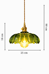 Petra Green Glass Classic 1-Light Pendant Light — view 3