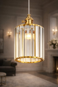 Dellova Yellow Crystal 1-Light Pendant Light — view 2