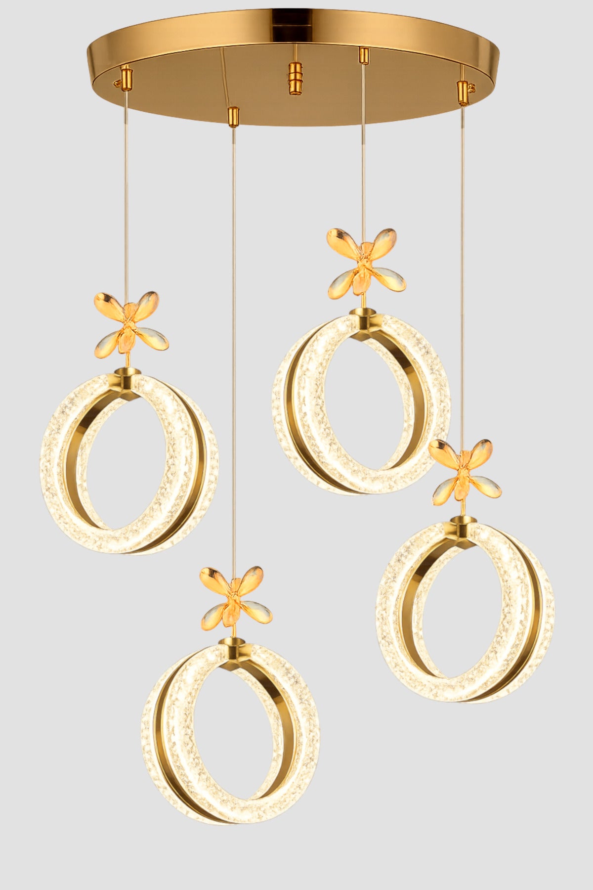 Athena Gold 4-Light Remote-Controlled Chandelier — view 3