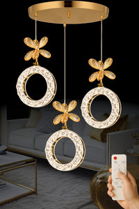 Medusa Gold 3-Light Remote-Controlled Chandelier