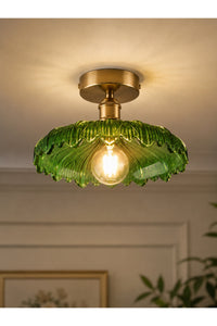 Roma Green Glass Classic 1-Light Ceiling Light