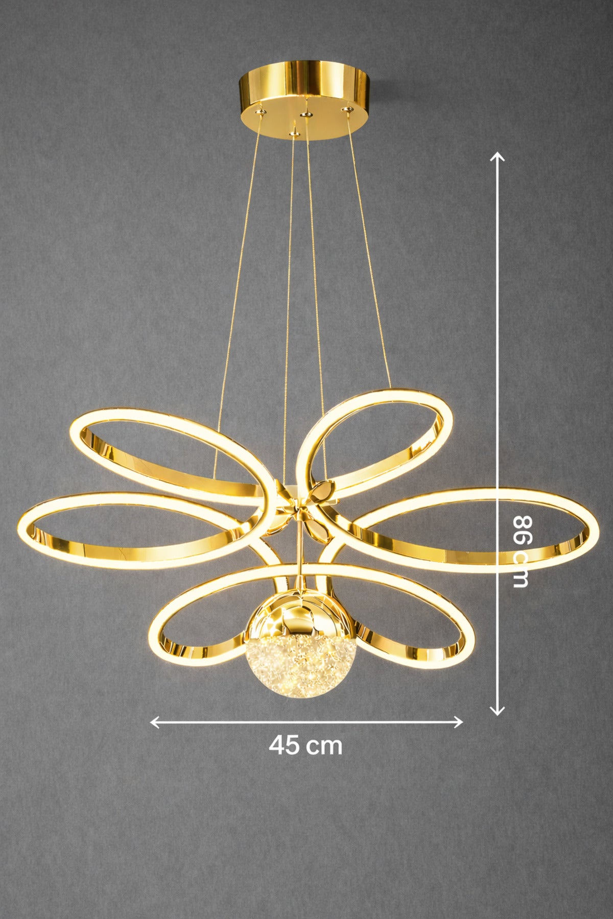 Papatya Gold 1-Light Remote-Controlled Pendant Light — view 2