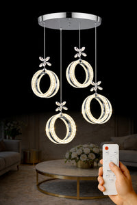 Athena Chrome 4-Light Remote-Controlled Chandelier