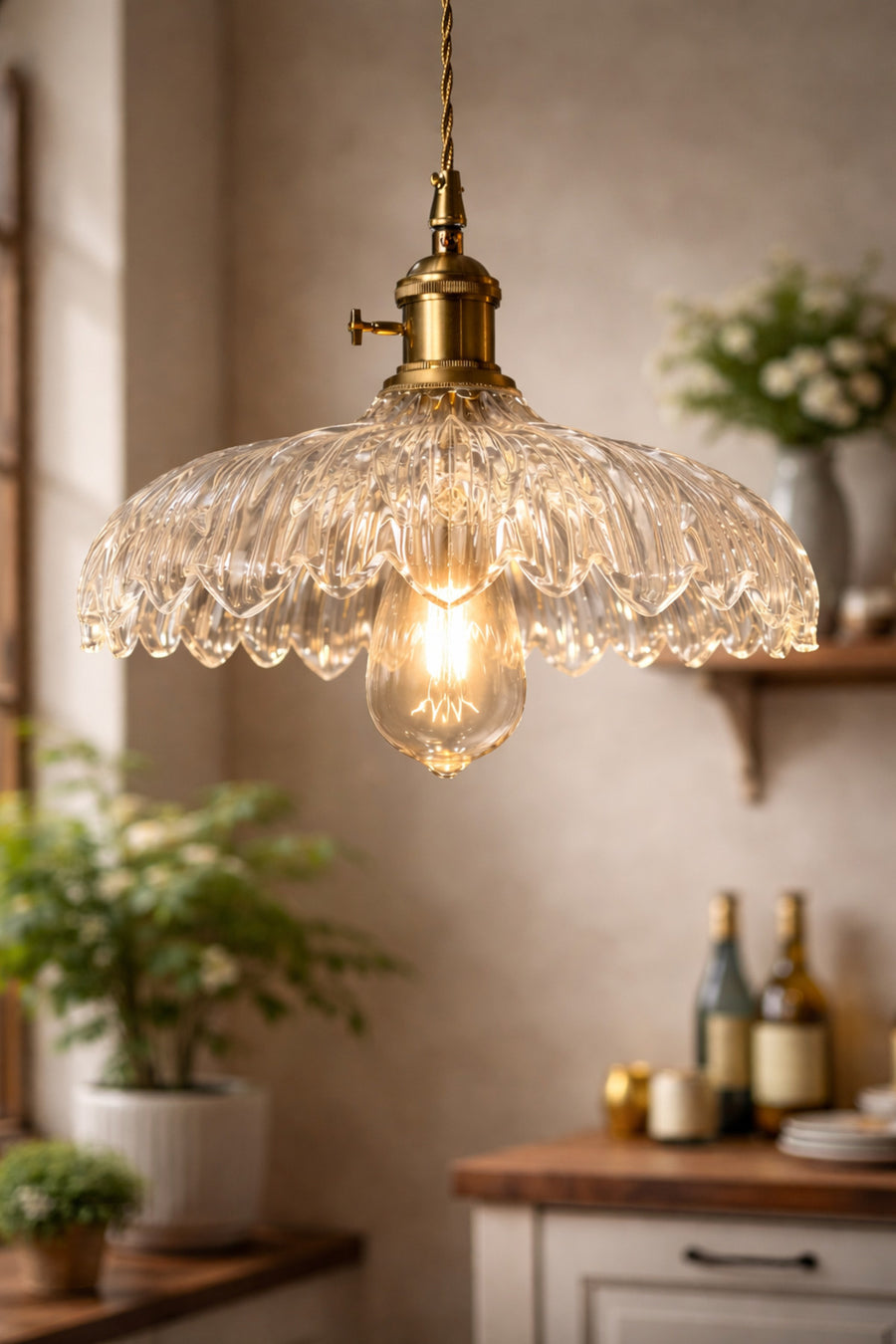 Lizbon Clear Glass Classic 1-Light Pendant Light